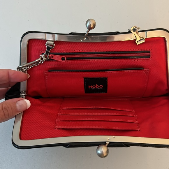 HOBO Kisslock Triple Chain Leather Bag in Black - Picture 3 of 6